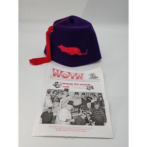 Vintage WWI National Order of Trench Rats purple fez hat with tassel